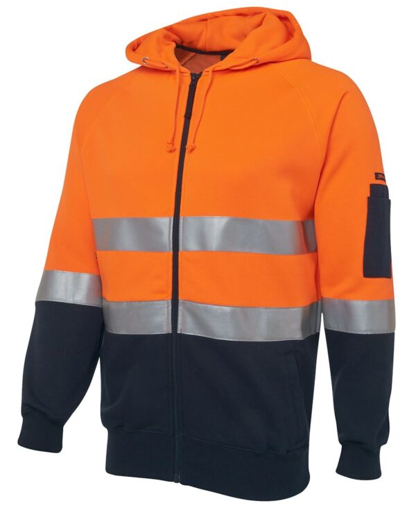 HiVis Full Zip Fleecy Hoodie, 3M Reflective Tape