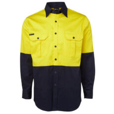 6HWL Hivis Long Sleeve Cotton Drill Shirt