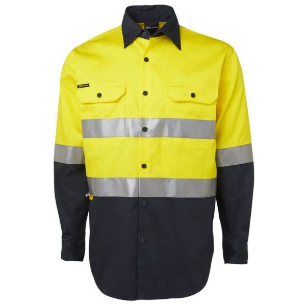 6HLS Hivis Long Sleeve Cotton Drill Shirt