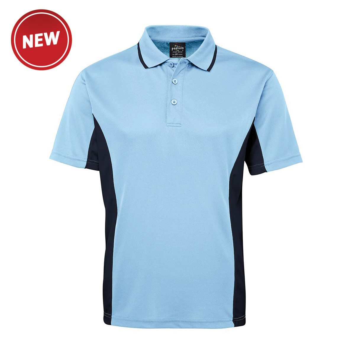 Men Contrast Polo_Light Blue-Navy