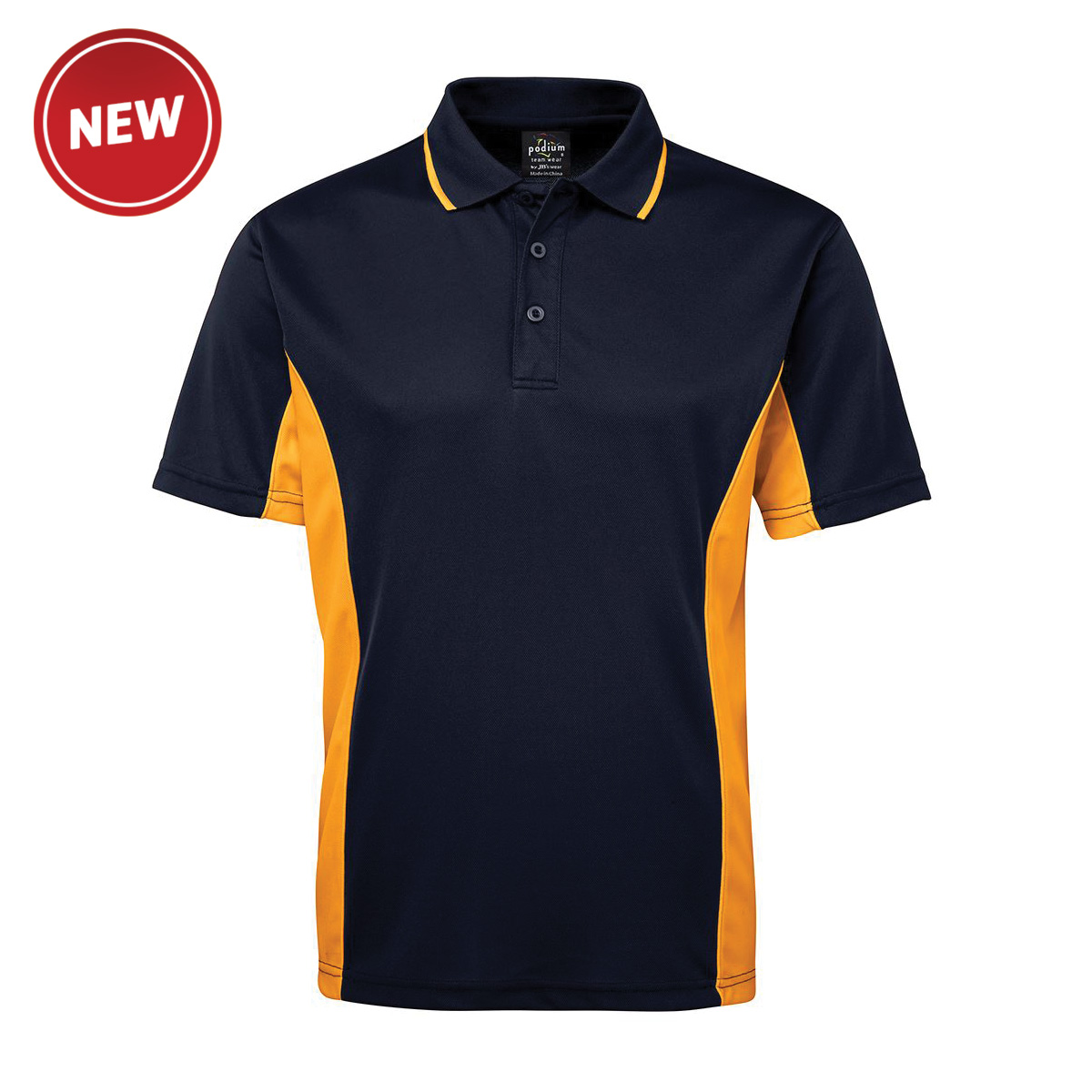 Men Contrast Polo_Navy-Gold