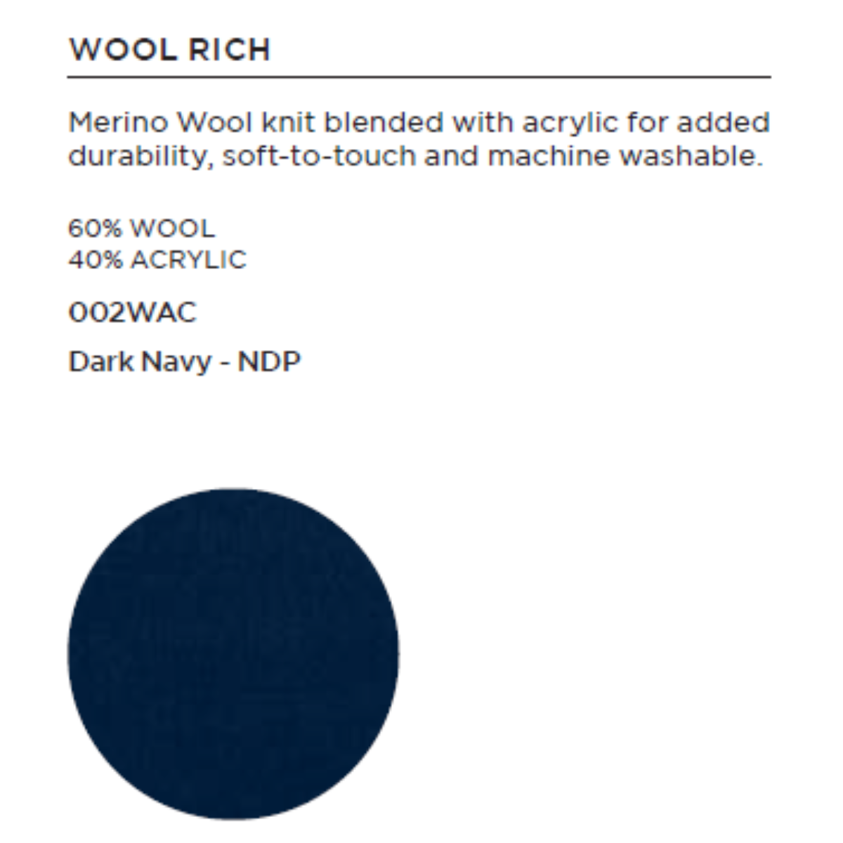 Wool Rich Fabric Swatch